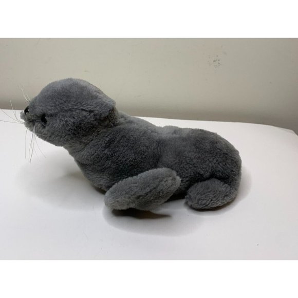 Vintage Arctic Harp Seal R Dakin Plush Grey Seal Nutshell Filled 1976 10.5" Inch - Picture 2 of 7